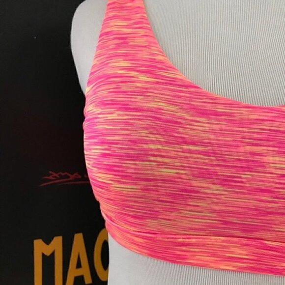 90 Degree by Reflex Strappy Neon Pink Yellow Bra - Picture 5 of 11